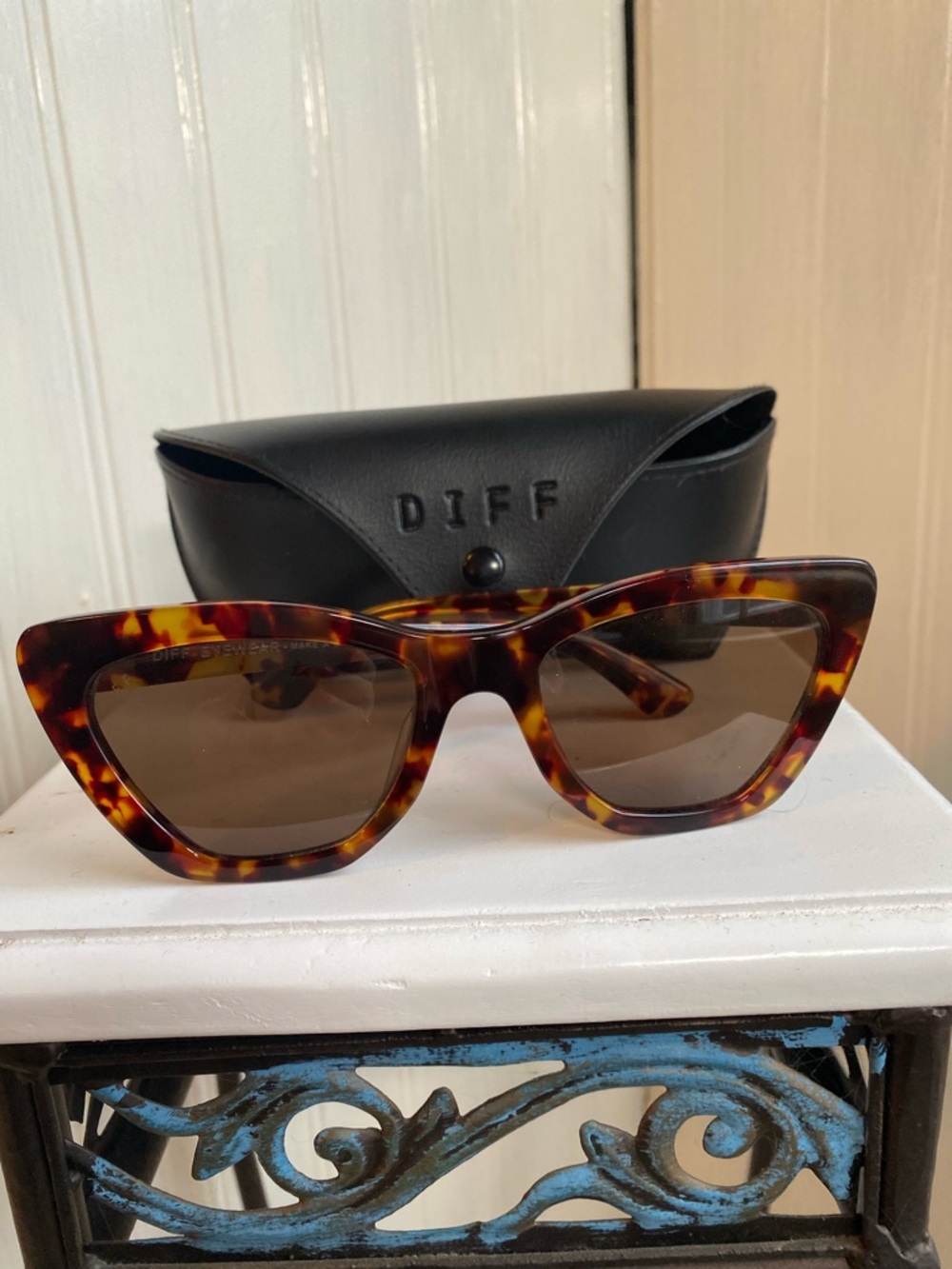 Diff Eyewear Camila Tortoiseshell Cat-Eye Sunglasses with Brown Lenses